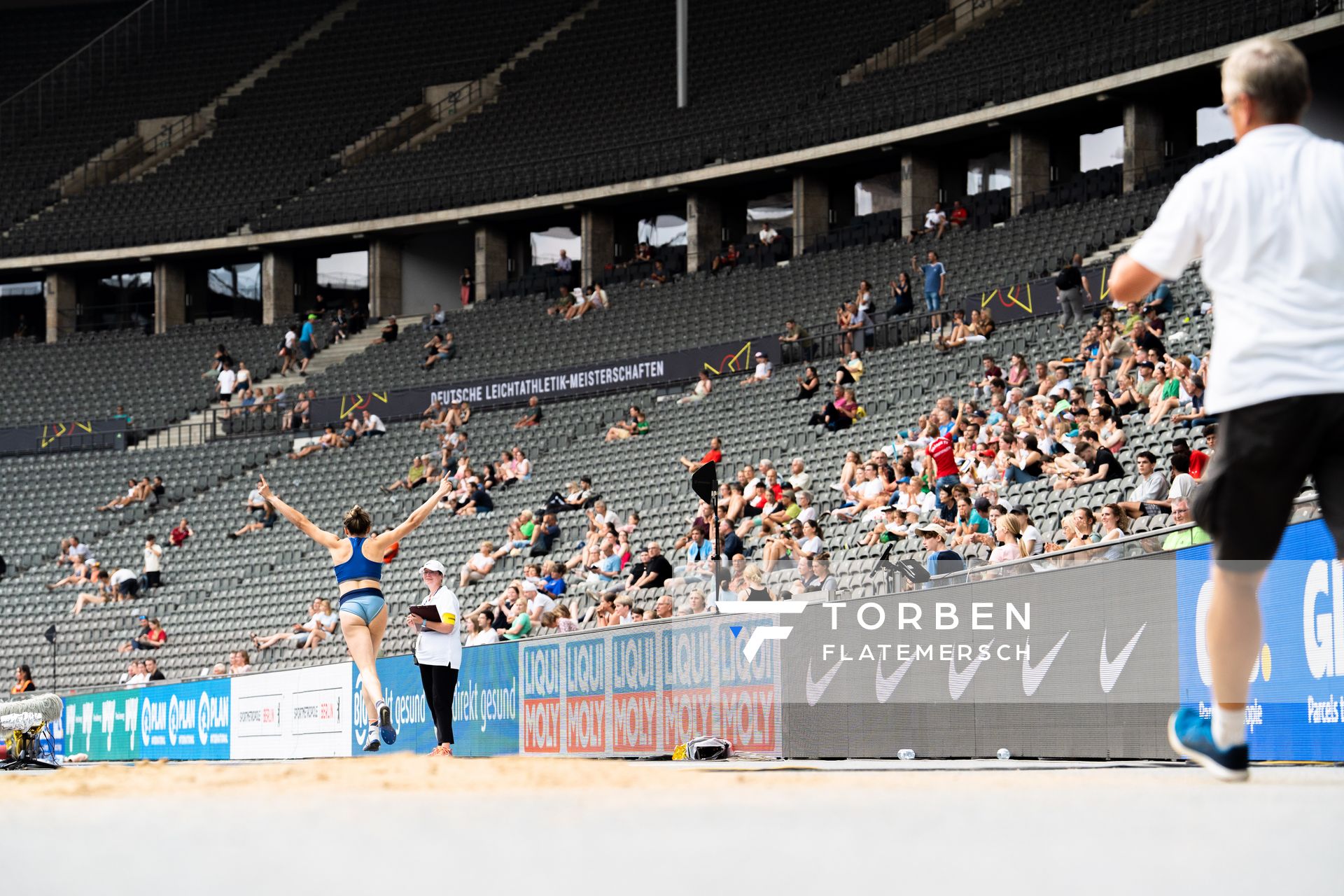 Maria Purtsa (LAC Erdgas Chemnitz) im Dreisprung waehrend der deutschen Leichtathletik-Meisterschaften im Olympiastadion am 25.06.2022 in Berlin